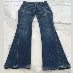 TAG BRASS STUD CRYSTAL DISTRESSED JEANS 27